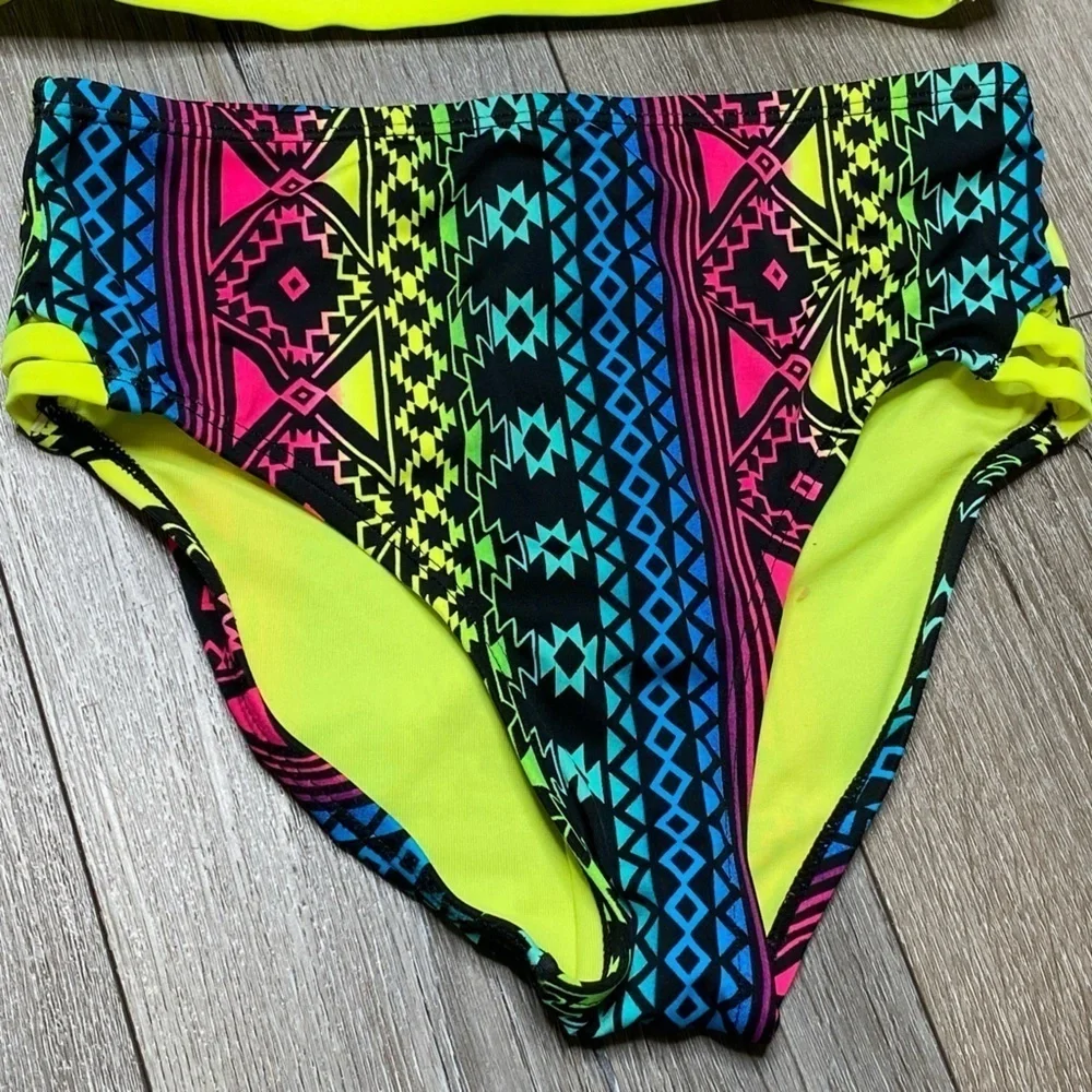 Justice Girl Bikini Top & Bottom Seimsuit Neon Set Size 10